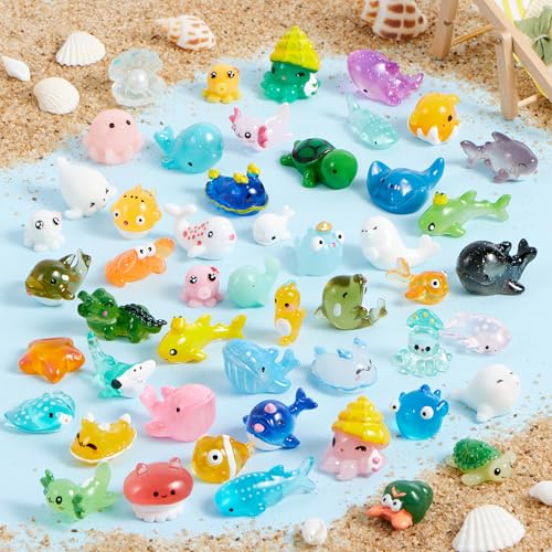 JOYIN 50-Piece Mini Ocean Resin Animals Set – Sea Creatures for Crafts, Slime, Aquarium Decor, and Party Favors
