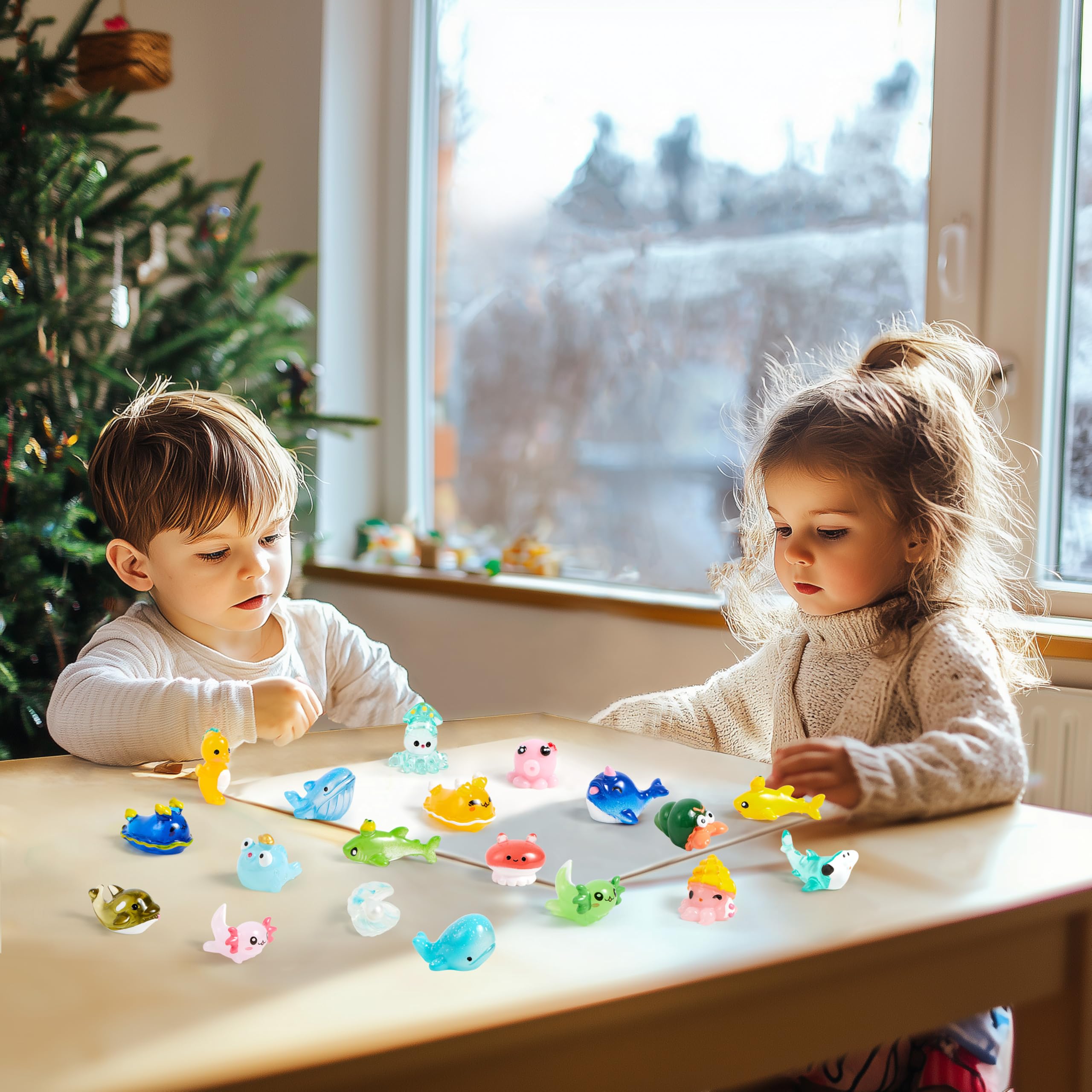 JOYIN 50-Piece Mini Ocean Resin Animals Set – Sea Creatures for Crafts, Slime, Aquarium Decor, and Party Favors