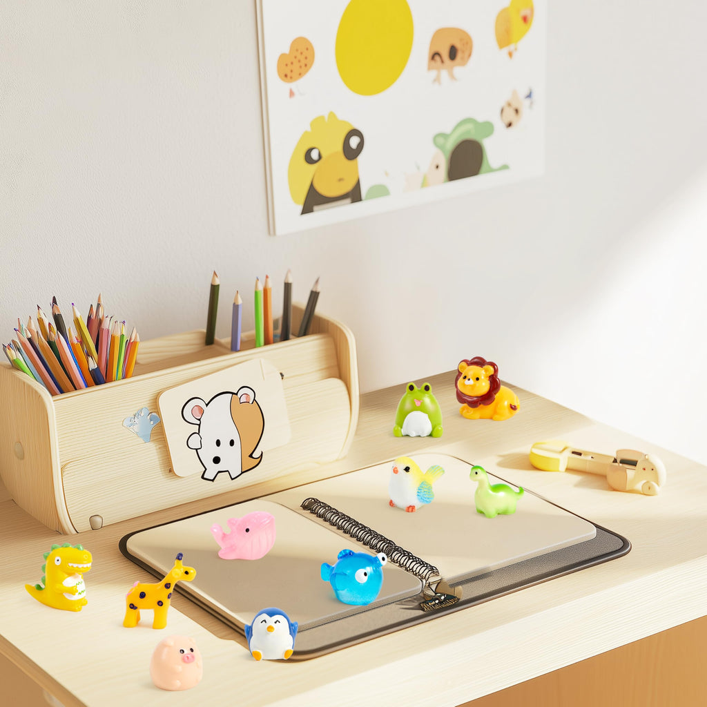 JOYIN 50-Piece Mini Resin Animals Set for Fairy Gardens, Slime Charms, and DIY Crafts