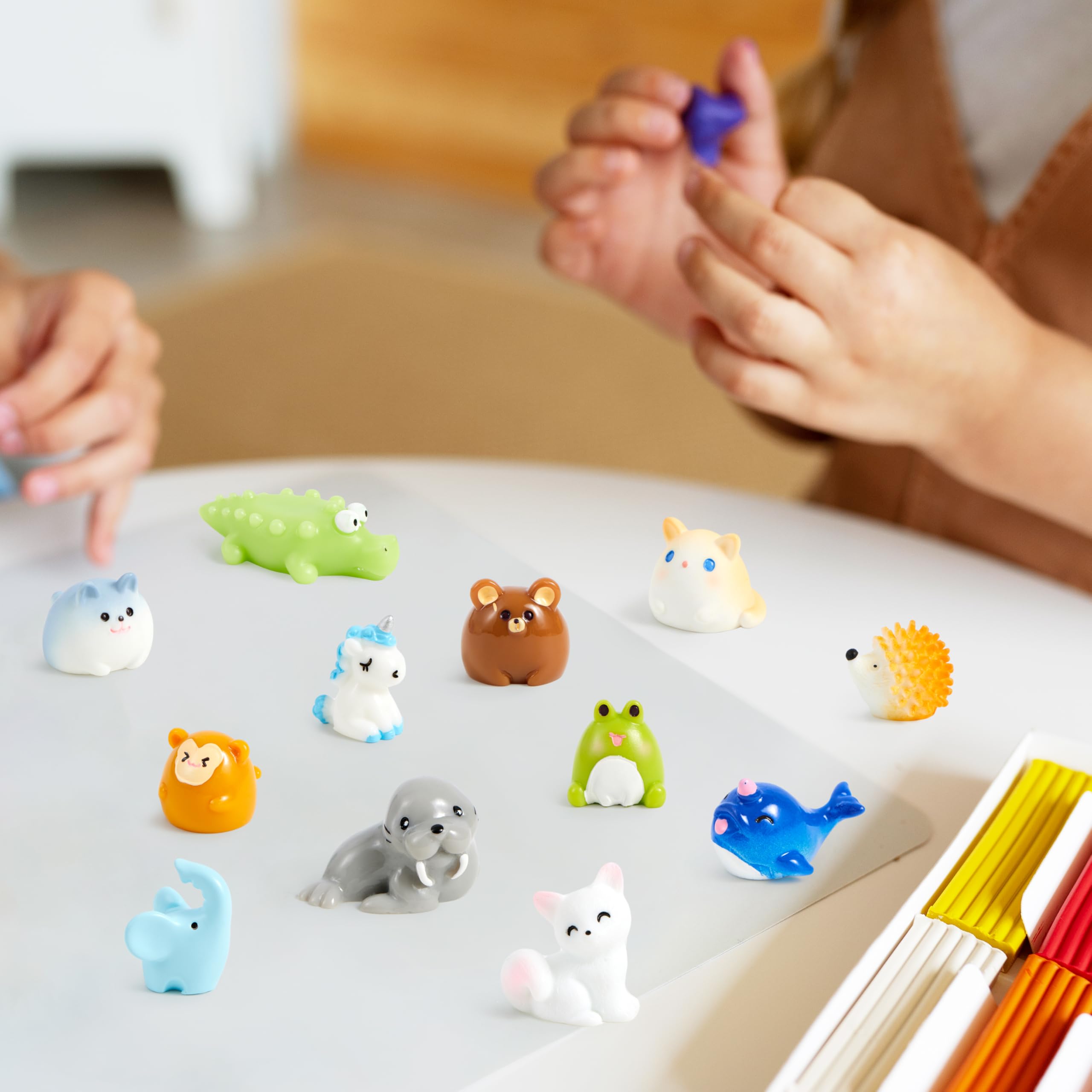 JOYIN 50-Piece Mini Resin Animals Set for Fairy Gardens, Slime Charms, and DIY Crafts