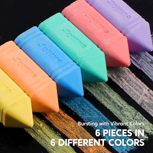 JOYIN 6-Piece Jumbo Sidewalk Chalk Set – Washable, Non-Toxic, 6 Vibrant Colors for Kids