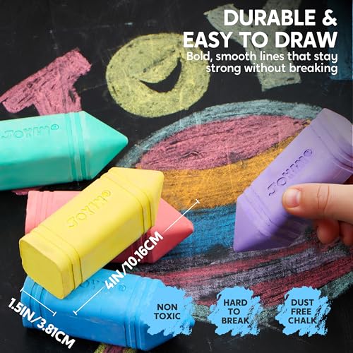 JOYIN 6-Piece Jumbo Sidewalk Chalk Set – Washable, Non-Toxic, 6 Vibrant Colors for Kids