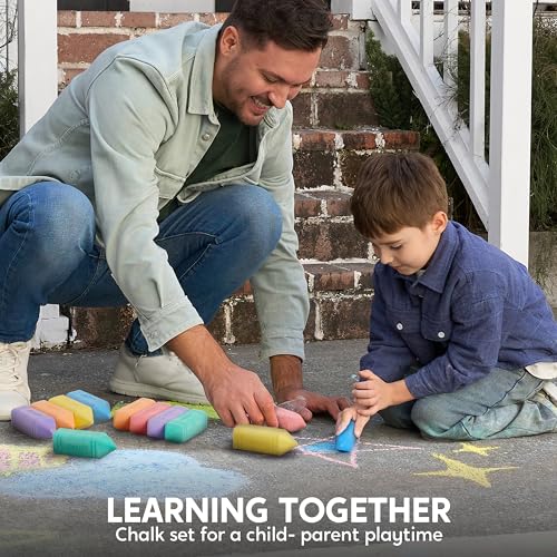 JOYIN 6-Piece Jumbo Sidewalk Chalk Set – Washable, Non-Toxic, 6 Vibrant Colors for Kids