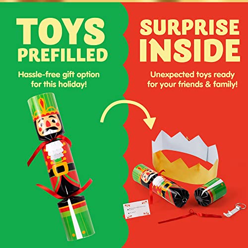 JOYIN 8-Piece Christmas No-Snap Party Favor Set – Nutcracker Style with Hats, Jokes, and Surprise Toys