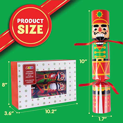 JOYIN 8-Piece Christmas No-Snap Party Favor Set – Nutcracker Style with Hats, Jokes, and Surprise Toys