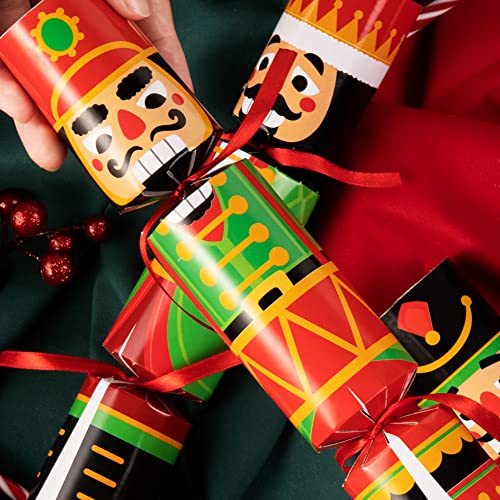 JOYIN 8-Piece Christmas No-Snap Party Favor Set – Nutcracker Style with Hats, Jokes, and Surprise Toys