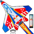 JOYIN Blue Fighter Jet Kite 51x40 Inches – Easy to Fly for Kids and Adults