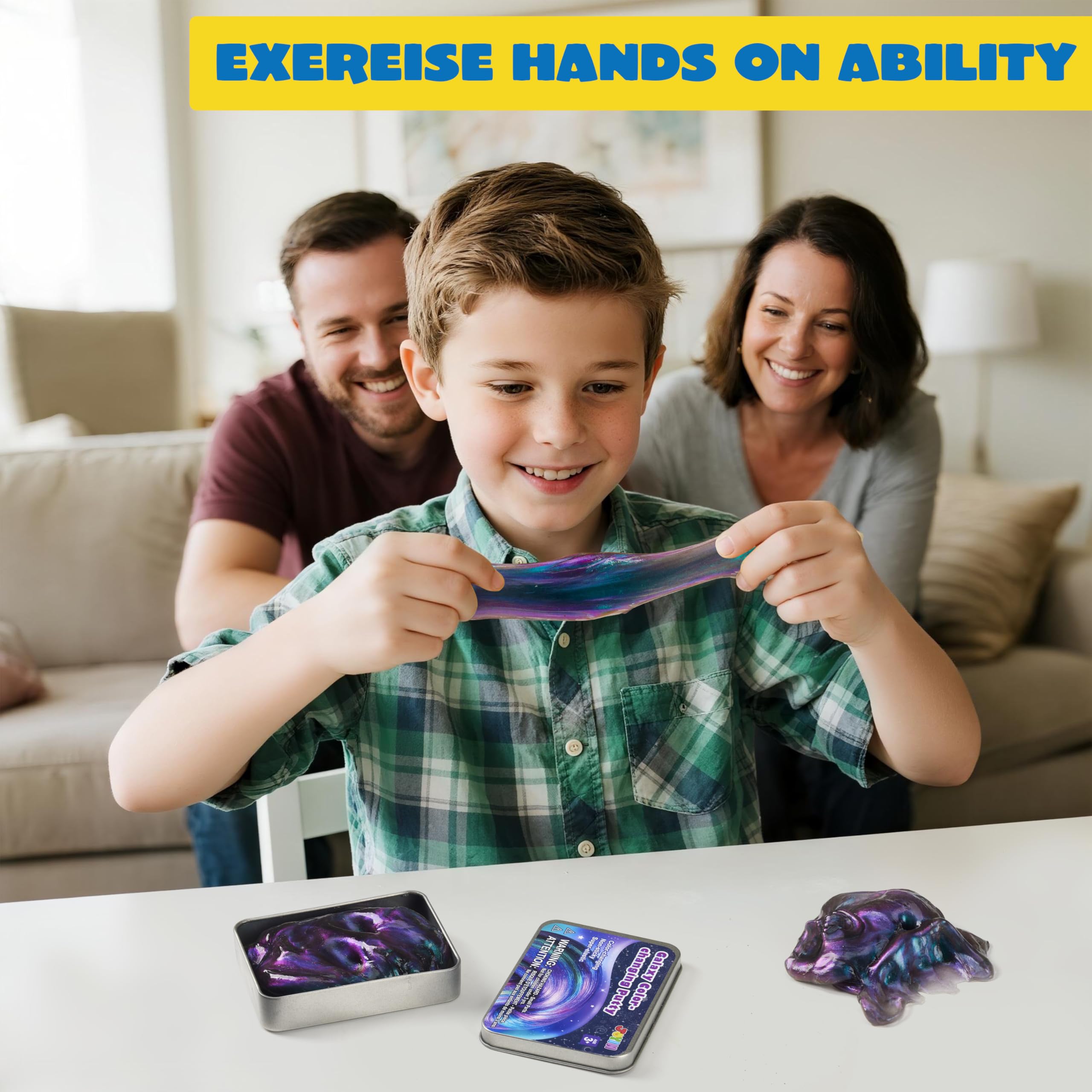 JOYIN Galaxy Color-Changing Putty 4.23oz - Magic Light-Activated Slime for Stress Relief and Sensory Play