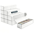 JPPSUJJ 6-Pack Trading Card Storage Box – Heavy Duty Corrugated Cardboard, Holds 1000 Cards Each, 12.8 Inch Horizontal, White