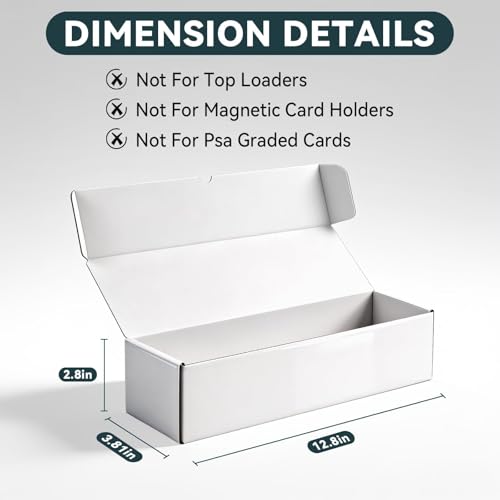 JPPSUJJ 6-Pack Trading Card Storage Box – Heavy Duty Corrugated Cardboard, Holds 1000 Cards Each, 12.8 Inch Horizontal, White