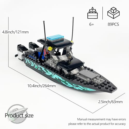 JQARCH Boat Building Blocks Set – 4 Floating Models, 100+ Pieces Each, Ages 6+