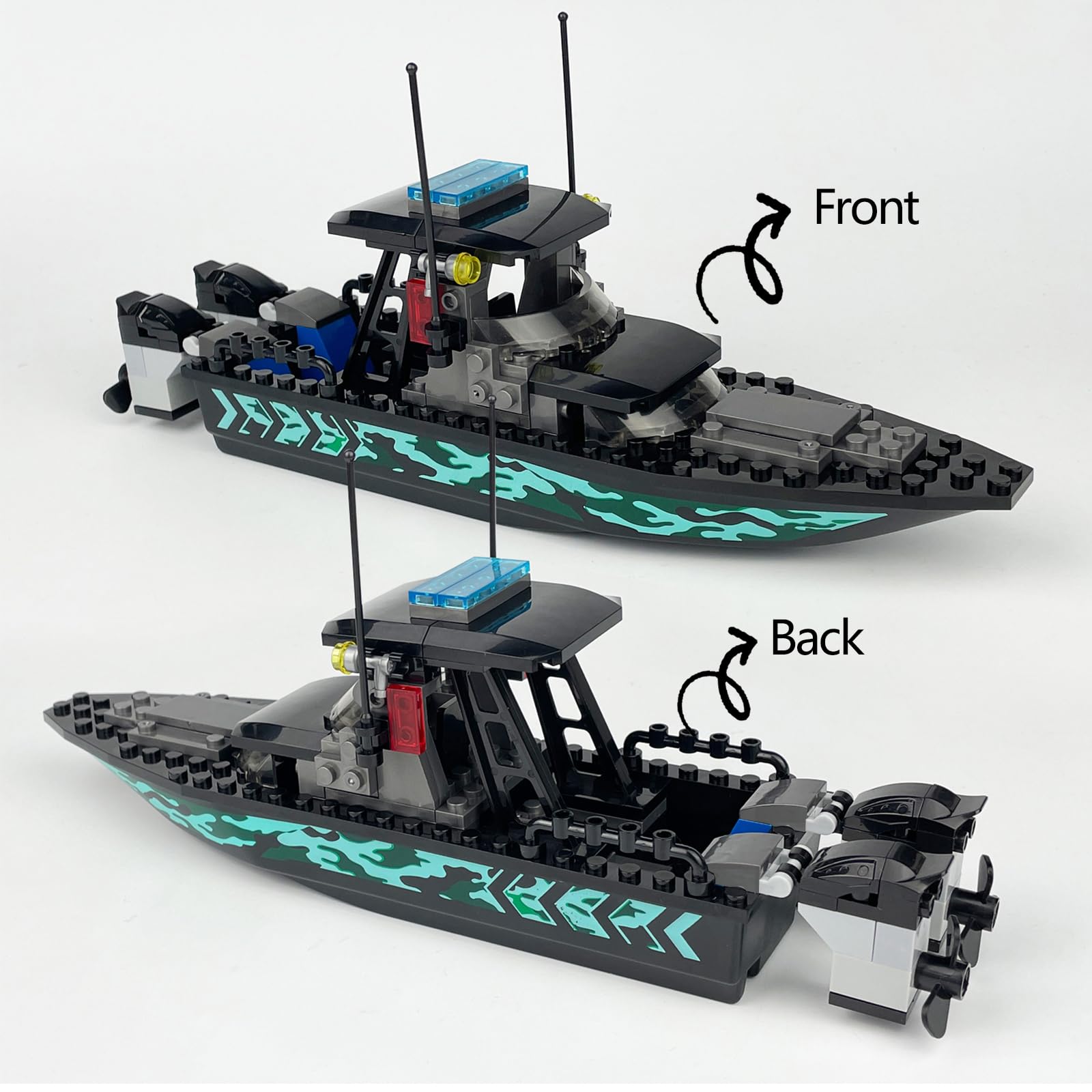 JQARCH Boat Building Blocks Set – 4 Floating Models, 100+ Pieces Each, Ages 6+