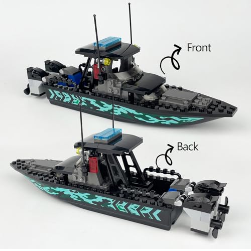 JQARCH Boat Building Blocks Set – 4 Floating Models, 100+ Pieces Each, Ages 6+