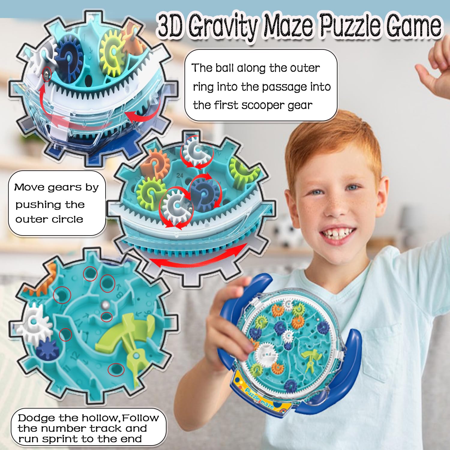 JRD&BS WINL 3D Maze Puzzle Game – Brain Teaser for Ages 8+ (Blue)