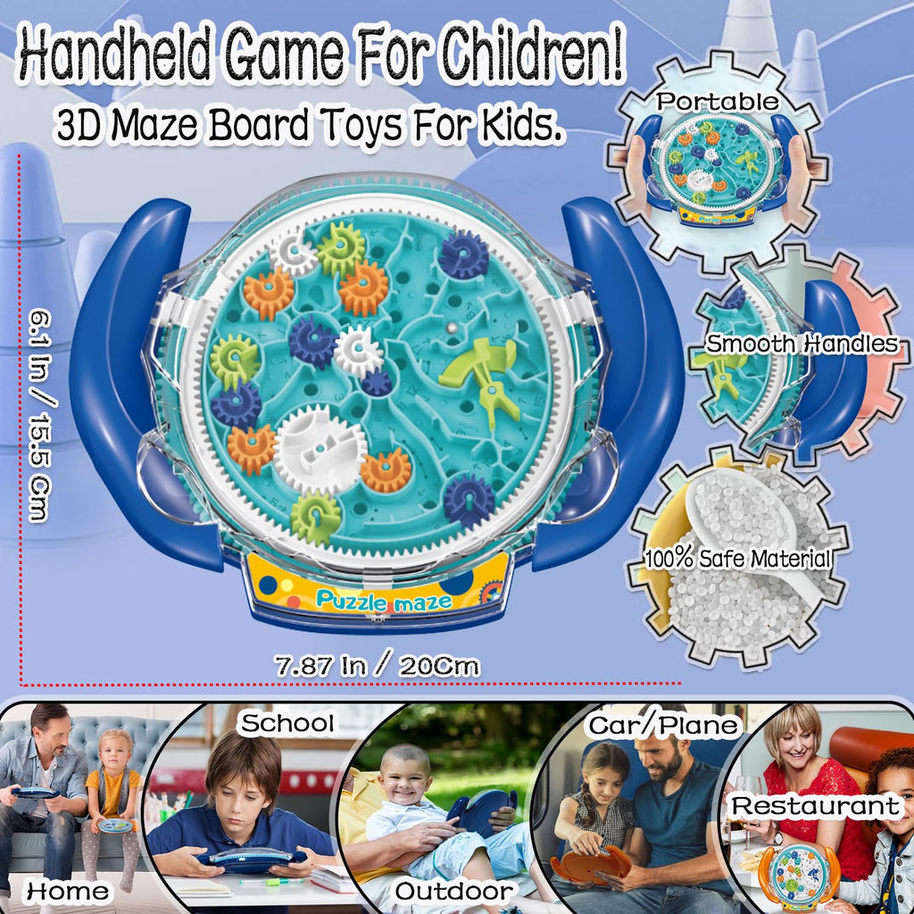 JRD&BS WINL 3D Maze Puzzle Game – Brain Teaser for Ages 8+ (Blue)