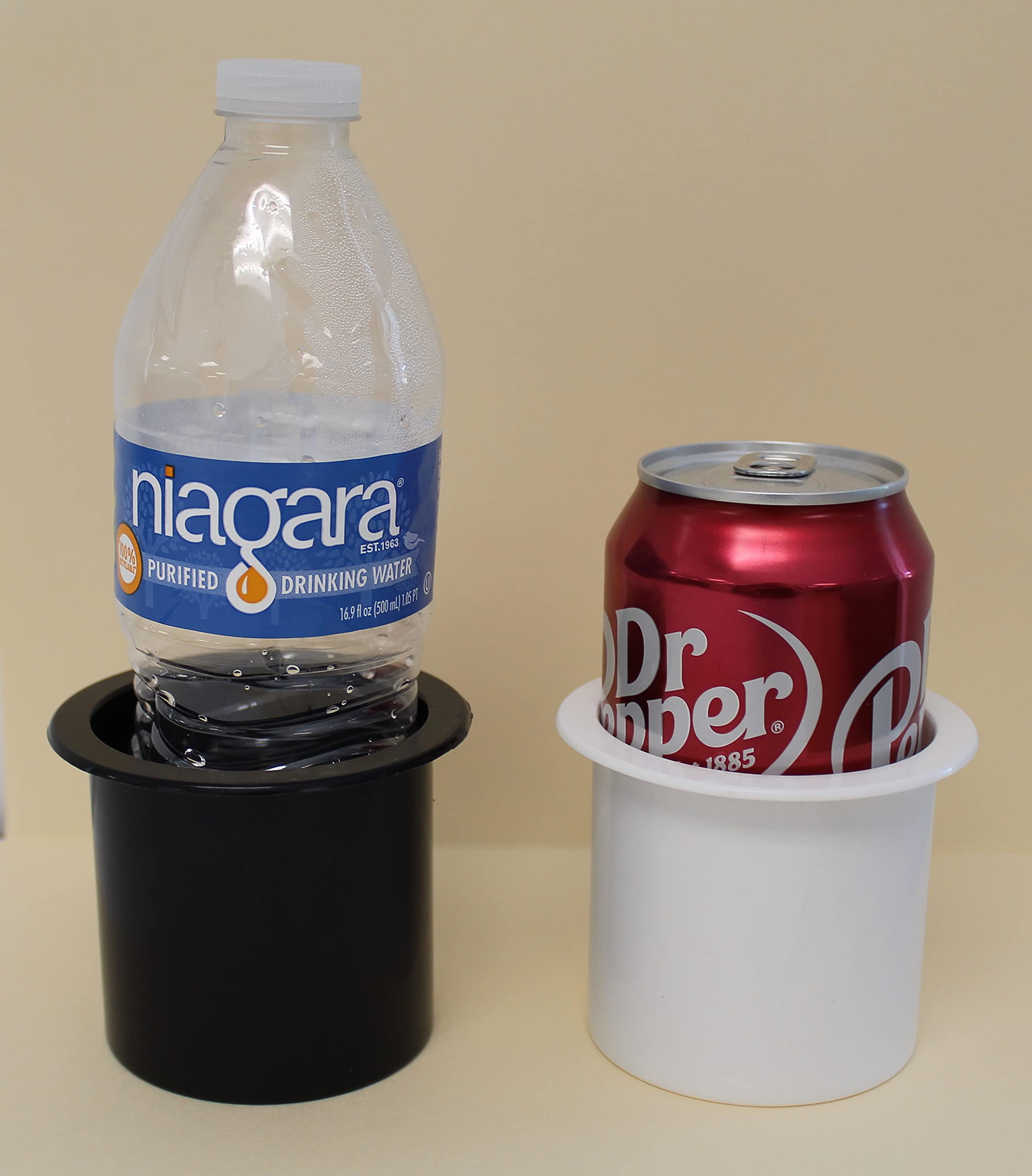 JSP Manufacturing 4-Pack Black Plastic Drop-In Cup Holders for Poker Tables, Boats, RVs