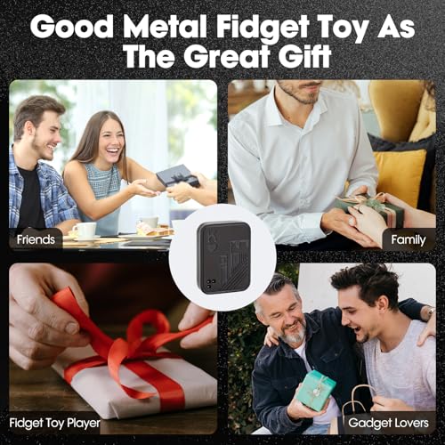JUDIXY King Fidget Slider Metal Poker Push Card - Stress Relief ADHD Toy for Adults (Black K)