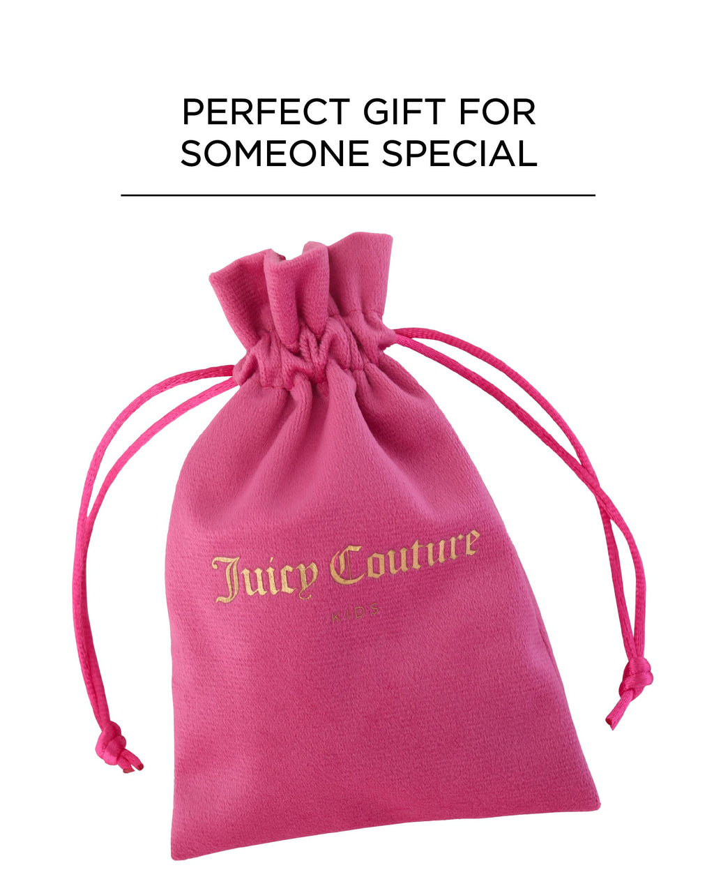 Juicy Couture Charm and Beaded Necklace for Girls – Adjustable 15-Inch Gold-Tone Chain with Logo and Heart Pendants