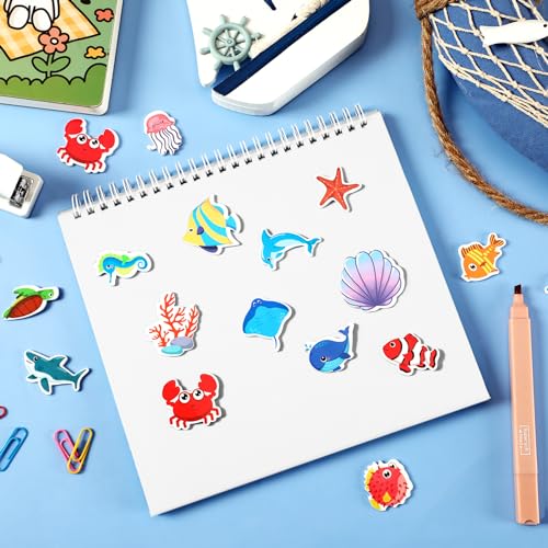 JULBEAR 300 Ocean Sea Animal Foam Stickers – Bulk EVA Self-Adhesive for Crafts & Party Favors
