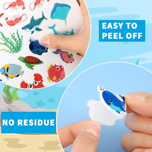 JULBEAR 300 Ocean Sea Animal Foam Stickers – Bulk EVA Self-Adhesive for Crafts & Party Favors