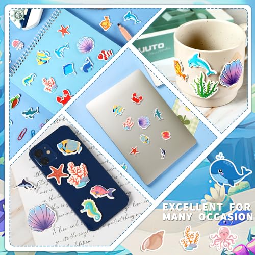 JULBEAR 300 Ocean Sea Animal Foam Stickers – Bulk EVA Self-Adhesive for Crafts & Party Favors