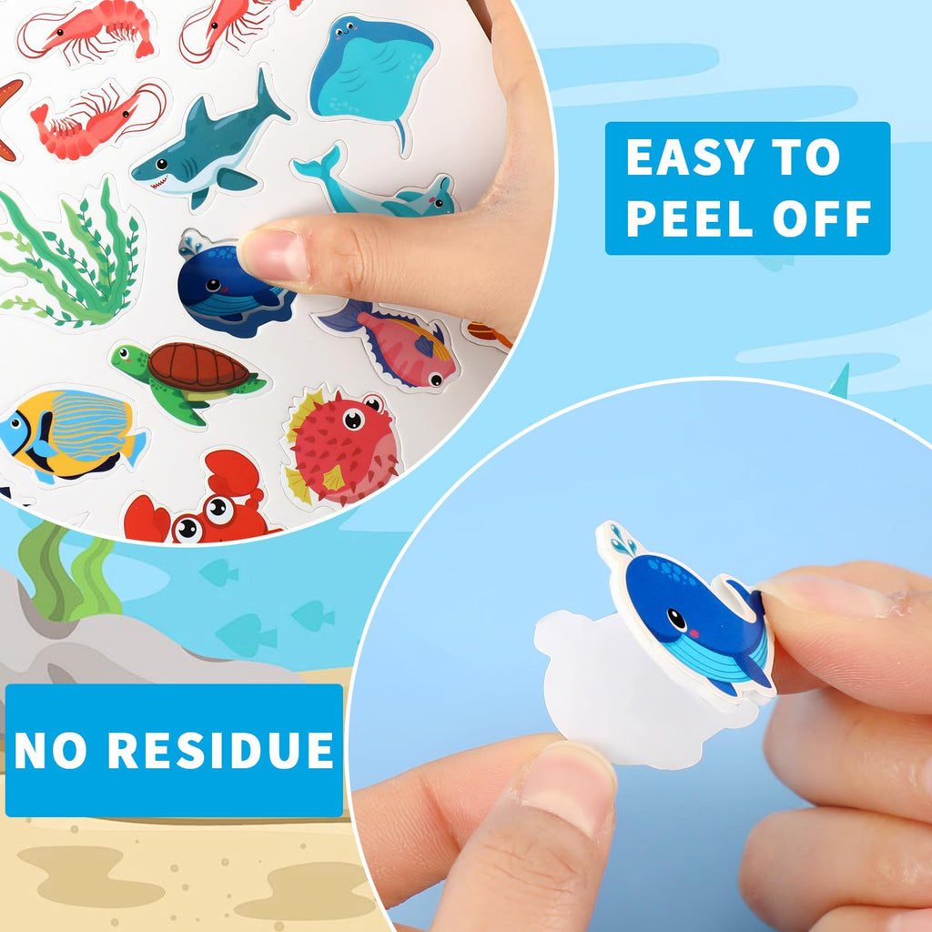 JULBEAR 300 Ocean Sea Animal Foam Stickers – Bulk EVA Self-Adhesive for Crafts & Party Favors