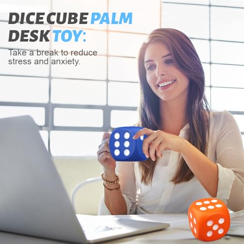 Jumbo 3-Inch Foam Dice Set – 3 Pack Squishy Fidget Toy for Games, Learning, and Stress Relief