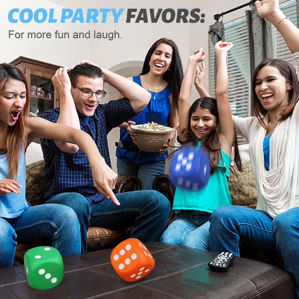 Jumbo 3-Inch Foam Dice Set – 3 Pack Squishy Fidget Toy for Games, Learning, and Stress Relief