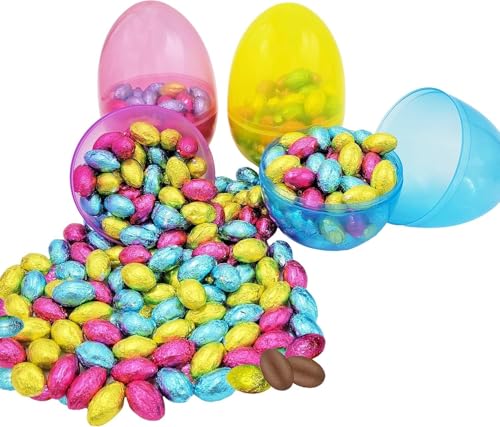 Jumbo 6-Inch Fillable Easter Eggs - 6-Pack Translucent Plastic Eggs That Stand Upright for Egg Hunts & Decor