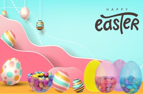 Jumbo 6-Inch Fillable Easter Eggs - 6-Pack Translucent Plastic Eggs That Stand Upright for Egg Hunts & Decor