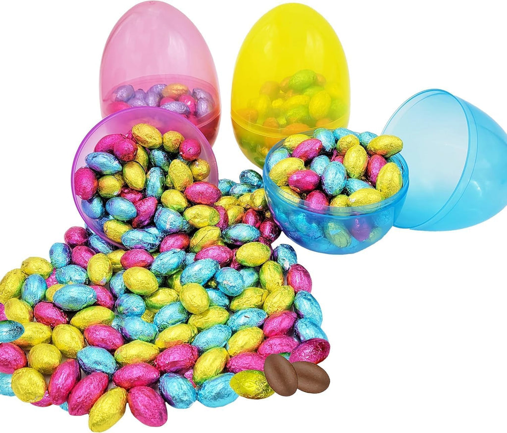 Jumbo 6-Inch Fillable Easter Eggs - 6-Pack Translucent Plastic Eggs That Stand Upright for Egg Hunts & Decor