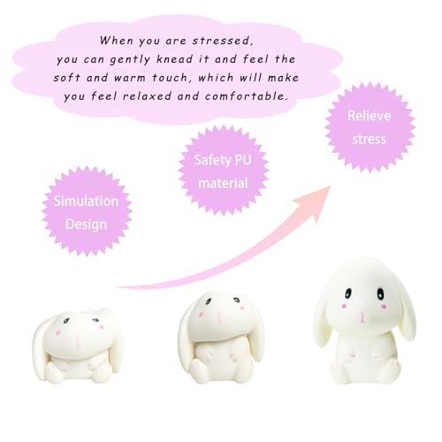 Jumbo White Bunny Squishy Toy – Slow Rising Stress Relief Rabbit by lulucross
