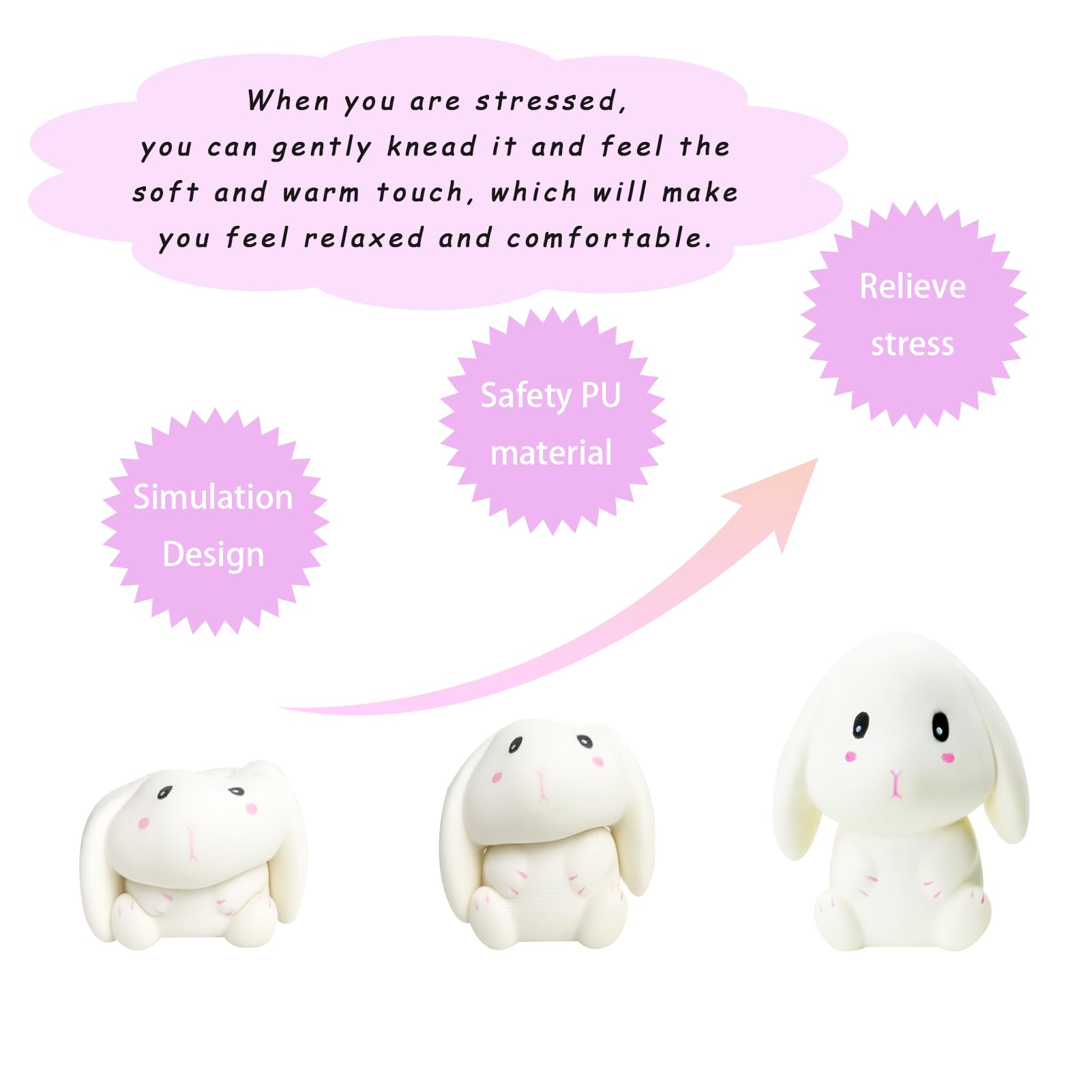 Jumbo White Bunny Squishy Toy – Slow Rising Stress Relief Rabbit by lulucross