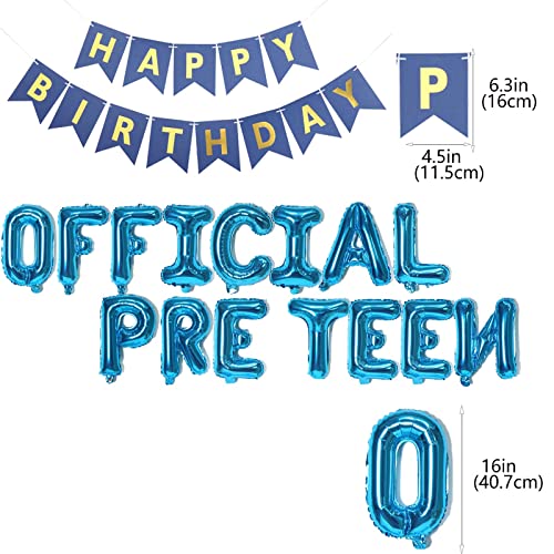 JumDaQQ 12th Birthday Decorations Blue for Boys – Official Pre-teen Party Kit with Banner, Number 12 Foil Balloon, and Confetti Balloons