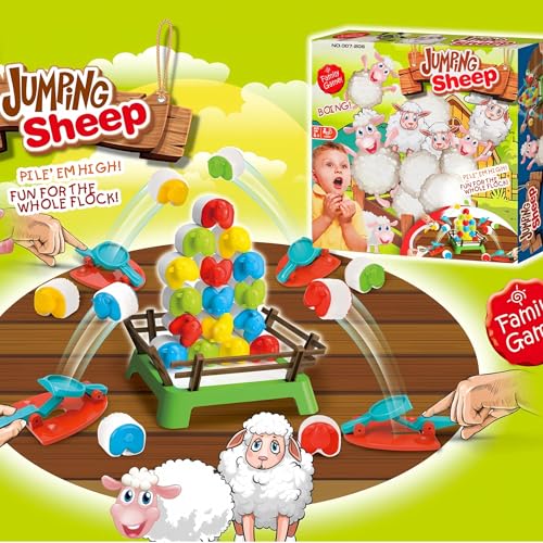 Jumping Sheep Board Game – Catapulting Sheep Launching Game for Kids (2-4 Players)