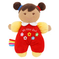 June Garden 9" My First Doll Ava - Soft Plush Baby Doll with Rattle and Taggies