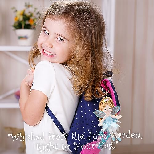 June Garden Elara Fairy Keychain Plush – Pink Tulle Dress & Glitter Wings