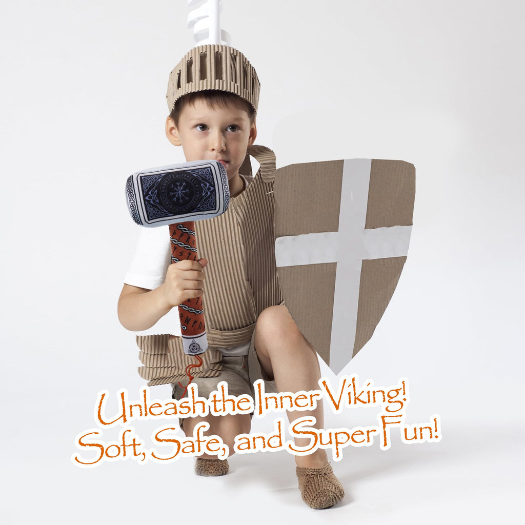 June Garden Little Vikings Soft Plush Hammer – 13” Pretend Play Toy for Kids