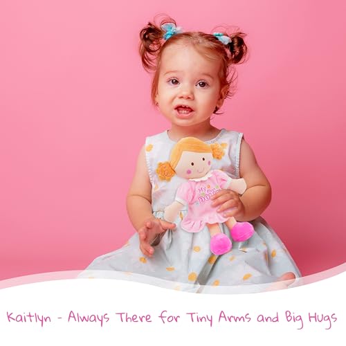 June Garden My First Doll Kaitlyn – 12-Inch Soft Plush Baby Doll with Pink Outfit