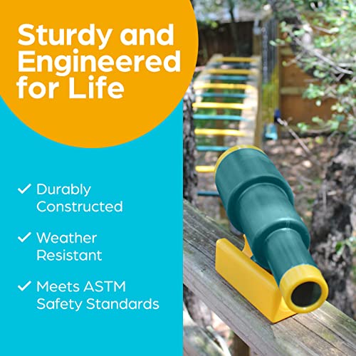 Jungle Gym Kingdom Green Pirate Ship Telescope for Kids – Plastic Playground Accessory for Treehouses, Swing Sets, and Outdoor Playhouses