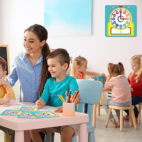 Junkin 25-Piece Teaching Clock Kit with Erasable Surface for Kids Learning Time