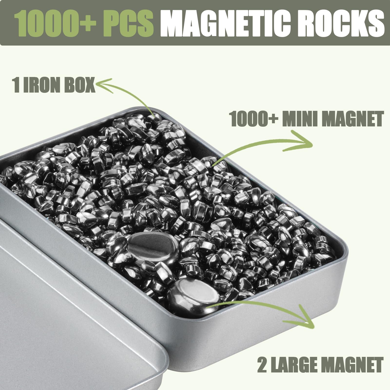 JUNYANG Magnetic Bead Set – 1000+ Mini Beads + 2 Large Balls – Stress Relief Desk Toy for Teens & Adults