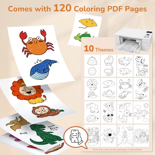 JUPITEARTH 12 Color Twist Crayons for Toddlers 1-4: Non-Toxic, Washable, Easy-Grip Art Supplies with 120 Free Coloring Pages