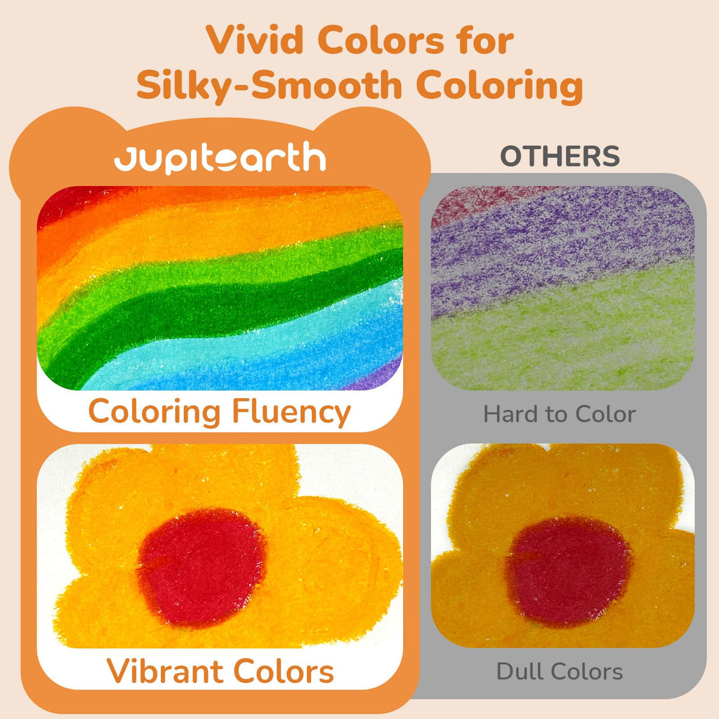 JUPITEARTH 12 Color Twist Crayons for Toddlers 1-4: Non-Toxic, Washable, Easy-Grip Art Supplies with 120 Free Coloring Pages