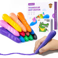 JUPITEARTH 12 Colors Triangular Crayons for Kids - Non-Toxic, Washable, with Coloring Book & Stickers