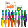 JUPITEARTH Carrot Crayons 24 Colors - Non-Toxic Beeswax Crayons for Toddlers with 30-Page Coloring Book & Stickers
