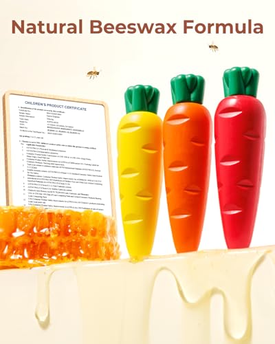 JUPITEARTH Carrot Crayons 24 Colors - Non-Toxic Beeswax Crayons for Toddlers with 30-Page Coloring Book & Stickers