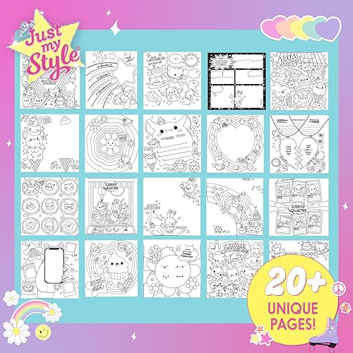 Just My Style 3D Activity Book for Kids – 30 Pages, Squishy Cover, Glitter Pen & Stickers