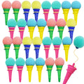 Juuxncgv 30-Pack Mini Ice Cream Foam Ball Launchers – 4-Inch Cone Shooters for Party Favors