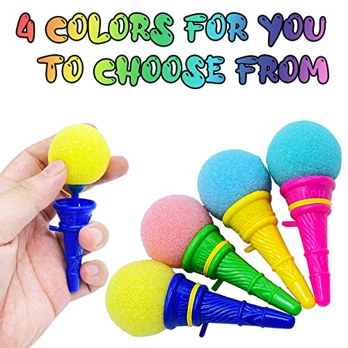 Juuxncgv 30-Pack Mini Ice Cream Foam Ball Launchers – 4-Inch Cone Shooters for Party Favors
